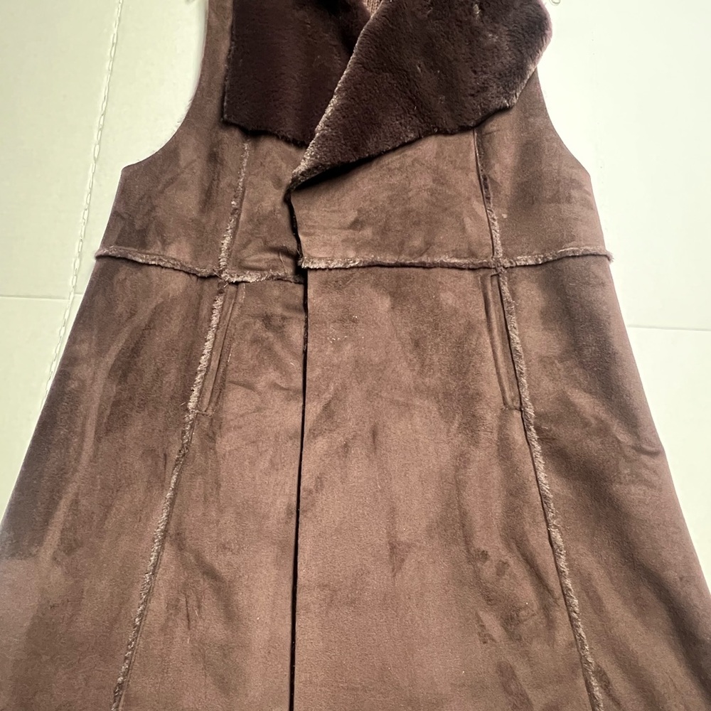 Ladies Fever Brown Faux Fur Vest